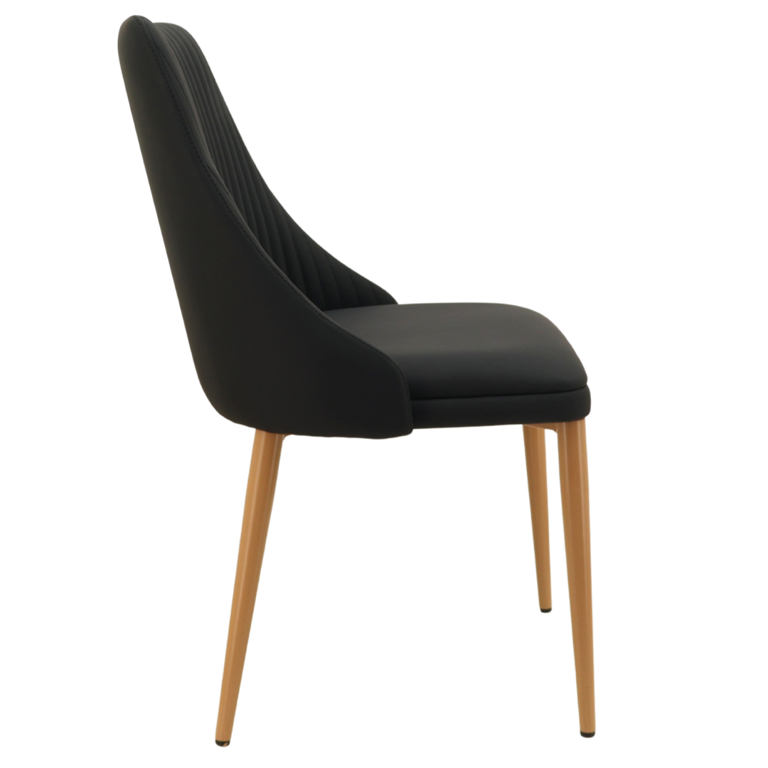 tudor chair in black with black legs