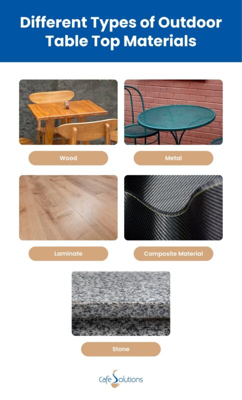 types of outdoor table top materials